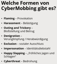 Vorschaubild Formen von Cybermobbing