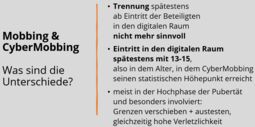 Vorschaubild Vergleich Mobbing/CyberMobbing